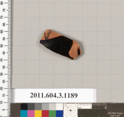 Terracotta fragment of a mastoid (drinking cup with narrow base)