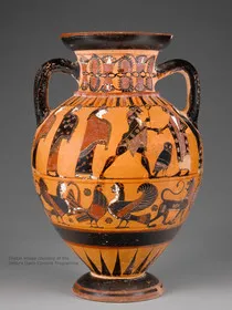 AMPHORA, NECK (EUBOEAN, BLACK-FIGURE)
