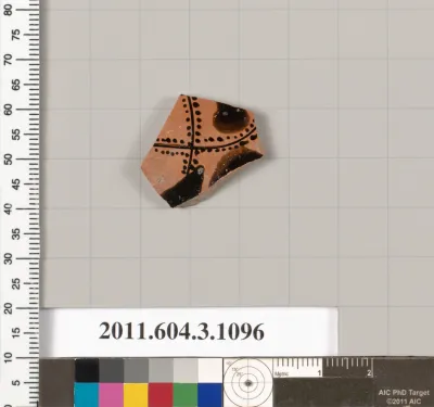 Terracotta fragment of a mastoid (drinking cup with narrow base)