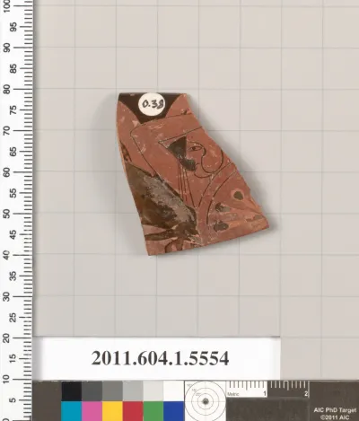 Terracotta rim fragment of a kylix (drinking cup)