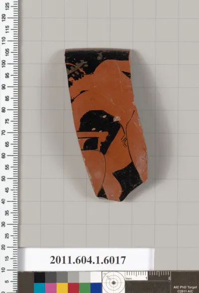 Terracotta rim fragment of a kylix (drinking cup)