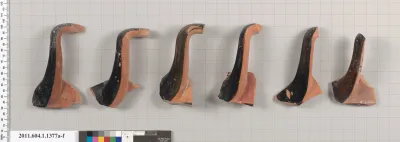 Terracotta fragments of kylikes (drinking cups)