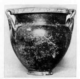 KRATER, COLUMN (LACONIAN, BLACK GLAZE)