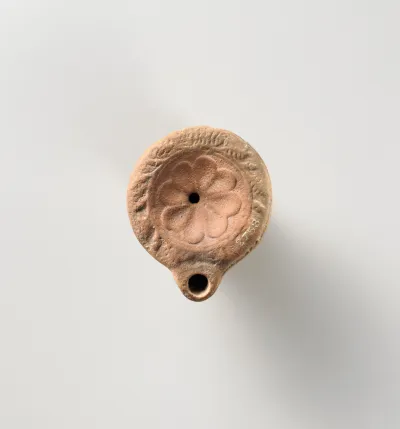 Terracotta oil lamp