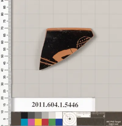 Terracotta rim fragment of a kylix (drinking cup)