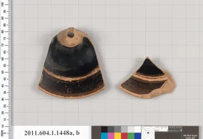 Terracotta fragments of a kylix (drinking cup)
