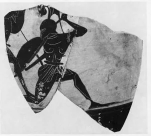 LEKYTHOS, FRAGMENT (ATHENIAN, BLACK-FIGURE)