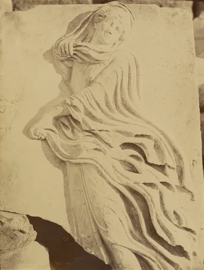 [Sculptural fragment - dancing Maenad in high relief]