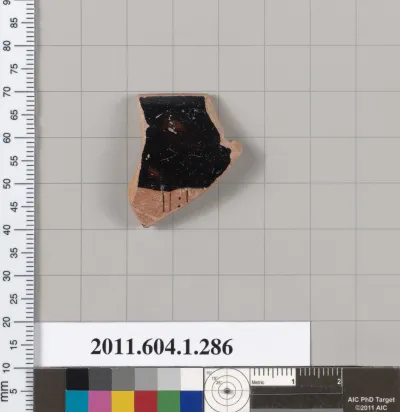 Terracotta rim fragment of a kylix (drinking cup)