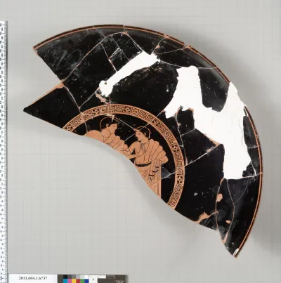 Terracotta fragment of a kylix (drinking cup)