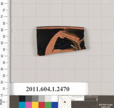 Terracotta rim fragment of a kylix (drinking cup)