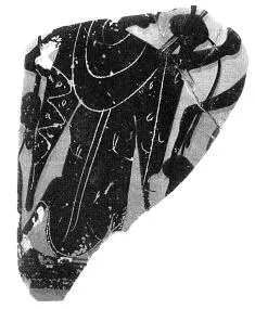LEKYTHOS, FRAGMENT (ATHENIAN, BLACK-FIGURE)