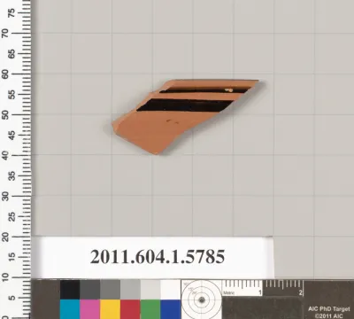 Terracotta rim fragment of a kylix: eye-cup (drinking cup)