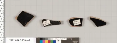 Terracotta fragments of kylikes (drinking cups)