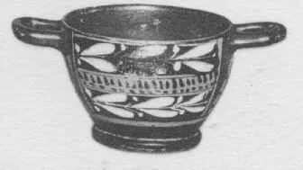 SKYPHOS (SOUTH ITALIAN, GNATHIAN, BLACK GLAZE)