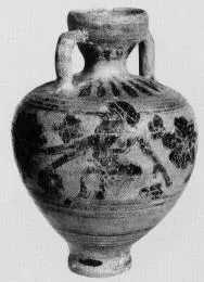 AMPHORISKOS (CORINTHIAN, BLACK-FIGURE)