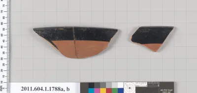 Terracotta rim fragments of kylikes(drinking cups)
