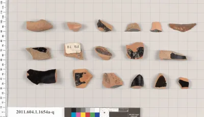 Terracotta fragments of kylikes (drinking cups)