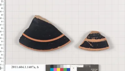 Terracotta fragments of kylikes (drinking cups)