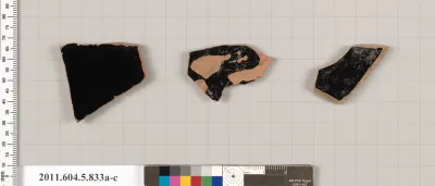 Terracotta fragments of kylikes (drinking cups)