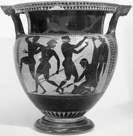 KRATER, COLUMN (ATHENIAN, BLACK-FIGURE)