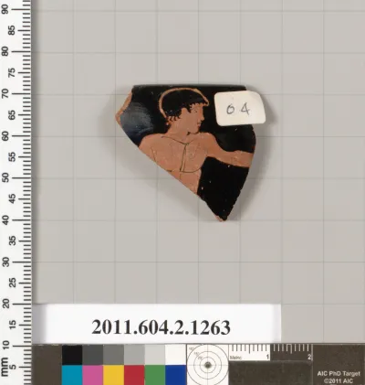 Terracotta rim fragment of a skyphos (deep drinking cup)