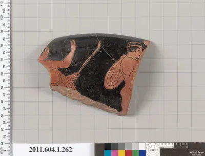 Terracotta rim fragment of a kylix (drinking cup)