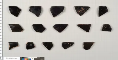 Terracotta rim fragments of kylikes (drinking cups)