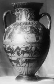 AMPHORA, NECK (ATHENIAN, BLACK-FIGURE)