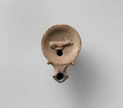 Terracotta oil lamp
