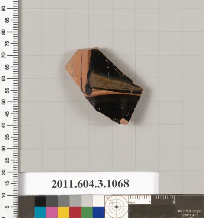 Terracotta fragment of a mastoid (drinking cup with narrow base)
