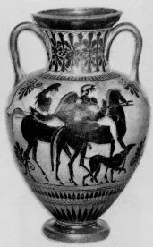 AMPHORA, NECK (ATHENIAN, BLACK-FIGURE)