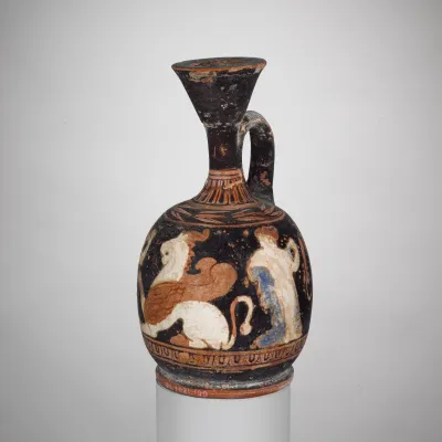 Terracotta squat lekythos (oil jar)