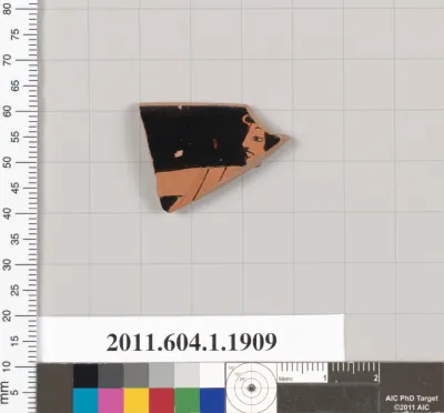 Terracotta rim fragment of a kylix (drinking cup)