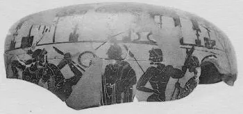 STAMNOS, FRAGMENT (ATHENIAN, BLACK-FIGURE)