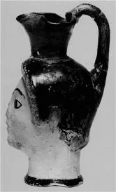FIGURE VASE, OINOCHOE (ATHENIAN, RED-FIGURE)