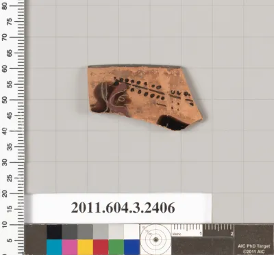 Terracotta rim fragment of a kylix: eye-cup (drinking cup)