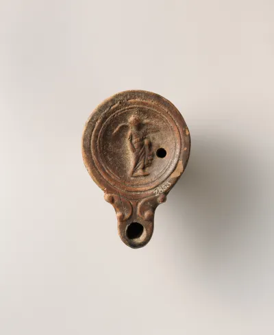 Terracotta oil lamp