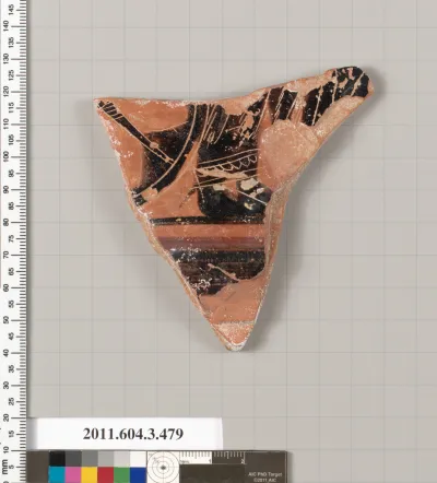 Terracotta fragment of a neck-amphora of Panathenaic shape