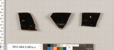 Terracotta rim fragments of kylikes (drinking cups)