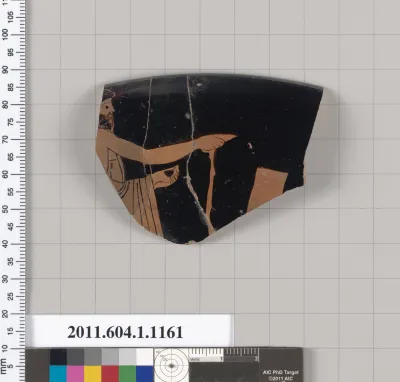 Terracotta rim fragment of a kylix (drinking cup)