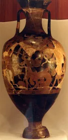 AMPHORA, PANATHENAIC SHAPE (ATHENIAN, RED-FIGURE)