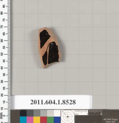 Terracotta fragment of a stemless kylix (drinking cup)