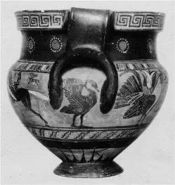 KRATER, COLUMN (CORINTHIAN, BLACK-FIGURE)