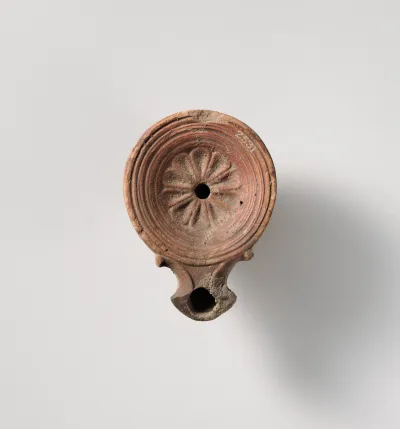 Terracotta oil lamp