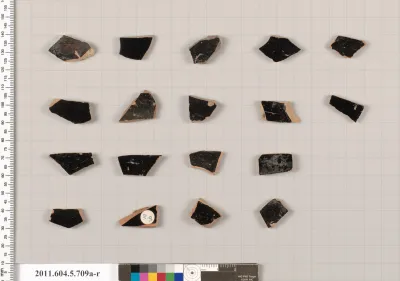 Terracotta fragments of kylikes (drinking cups)