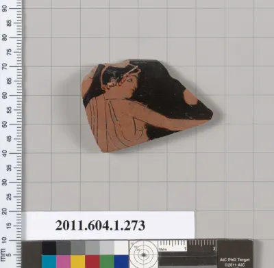 Terracotta rim fragment of a kylix (drinking cup)