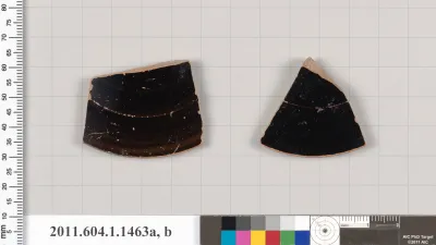 Terracotta fragments of kylikes (drinking cups)