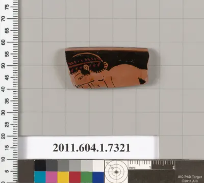 Terracotta rim fragment of a kylix (drinking cup)