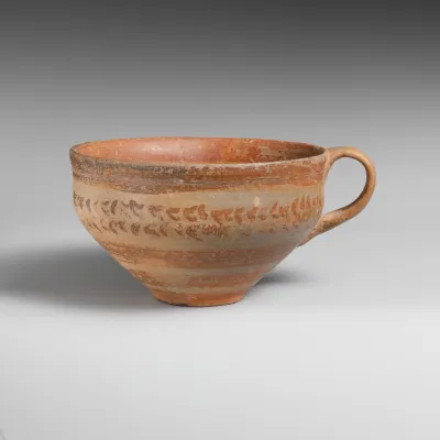 Terracotta hemispherical cup
